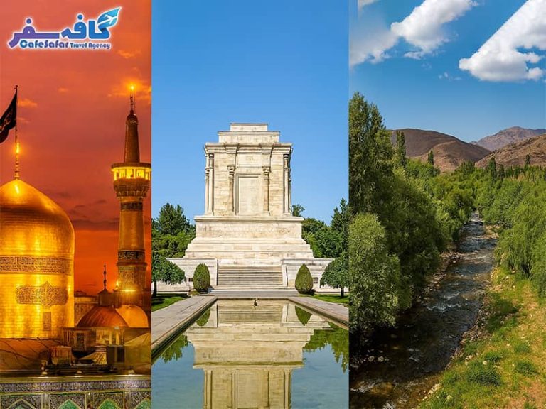 تصویری از نمای حرم مطهر امام رضا (ع) و گنبدهای طلایی در مشهد، مناسب برای پکیج‌های تور مشهد